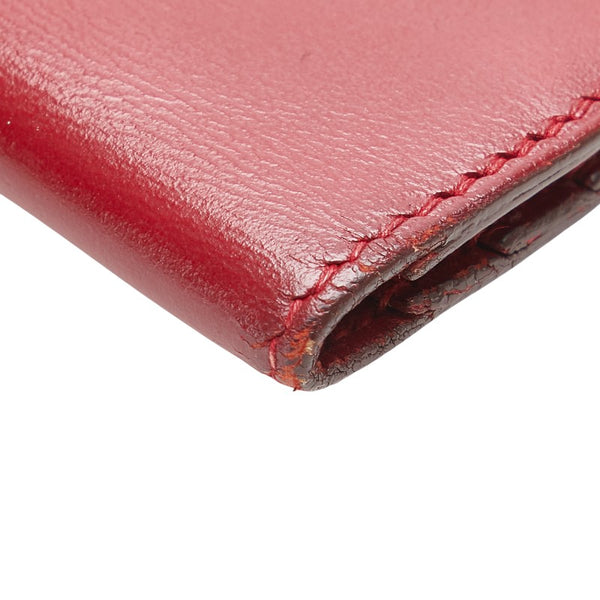 エルメス ベアン クラシック  長財布 レッド ボックスカーフ レディース HERMES 【中古】