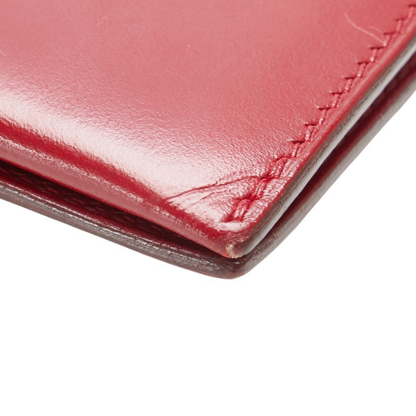 エルメス ベアン クラシック  長財布 レッド ボックスカーフ レディース HERMES 【中古】