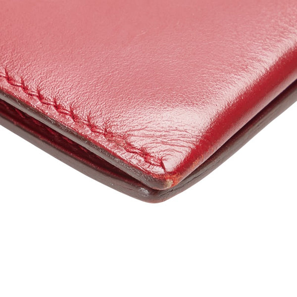 エルメス ベアン クラシック  長財布 レッド ボックスカーフ レディース HERMES 【中古】