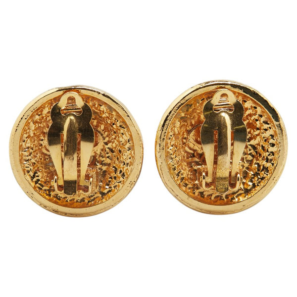 シャネル グリボア イヤリング ゴールド レッド メッキ レディース CHANEL 【中古】