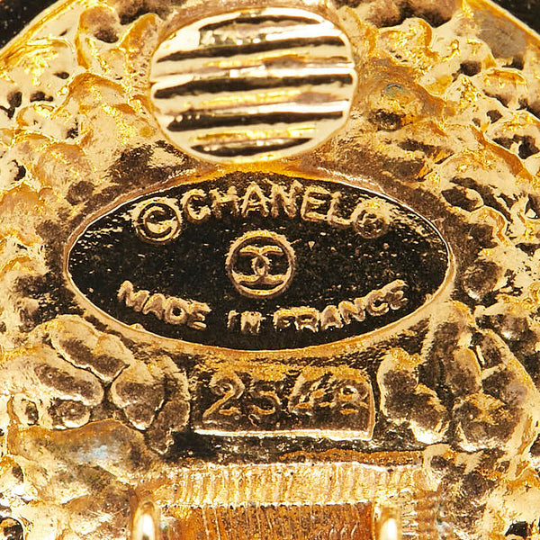 シャネル グリボア イヤリング ゴールド レッド メッキ レディース CHANEL 【中古】