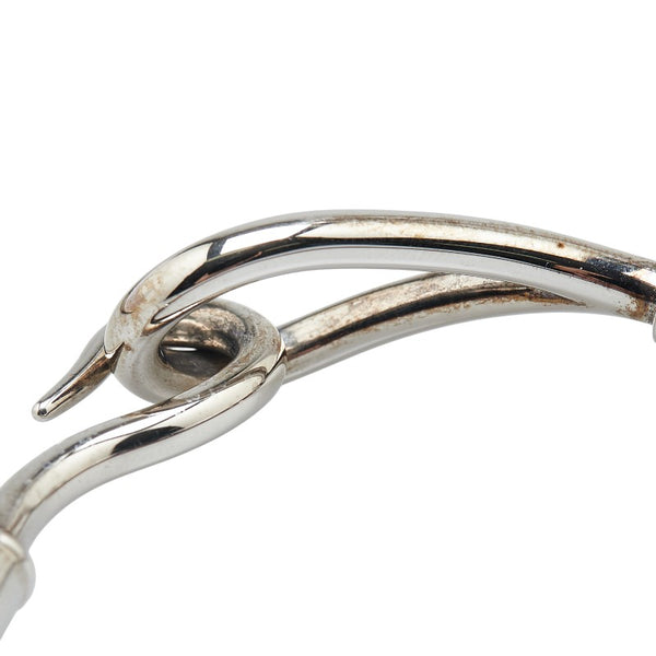 エルメス ジャンボ ブレスレット ブラウン シルバー レザー メタル レディース HERMES 【中古】