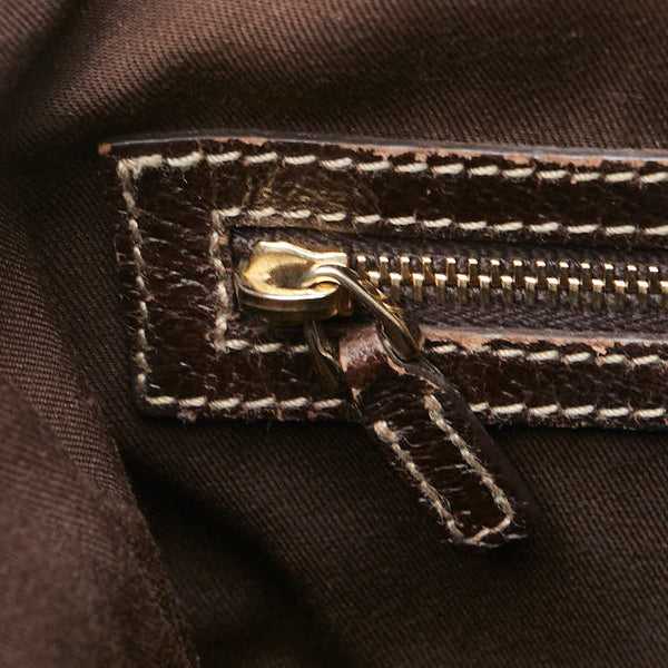 グッチ GGキャンバス トートバッグ 153361 ベージュ ブラウン キャンバス レザー レディース GUCCI 【中古】