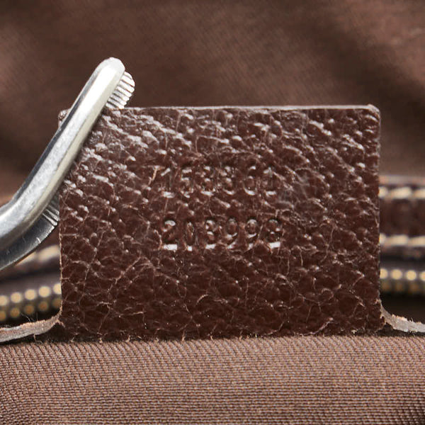 グッチ GGキャンバス トートバッグ 153361 ベージュ ブラウン キャンバス レザー レディース GUCCI 【中古】