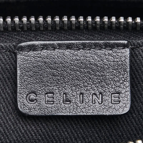 セリーヌ マカダム トートバッグ ネイビー キャンバス レザー レディース CELINE 【中古】