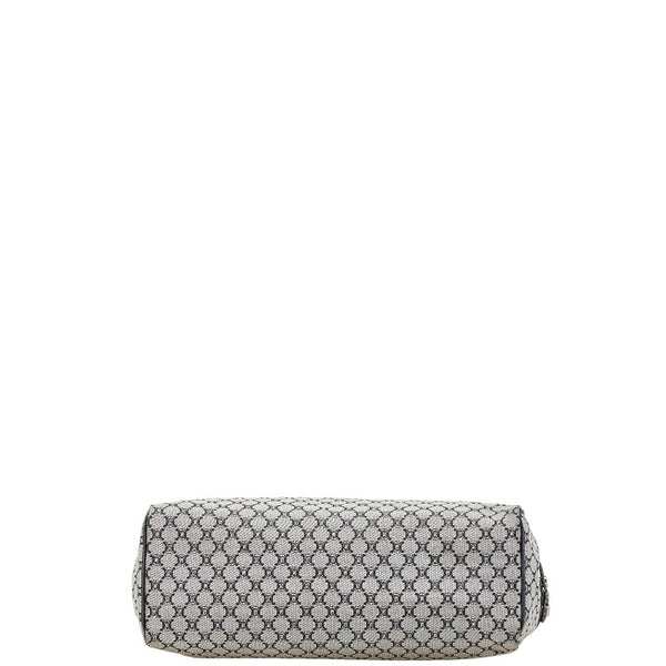 セリーヌ マカダム トートバッグ ネイビー キャンバス レザー レディース CELINE 【中古】