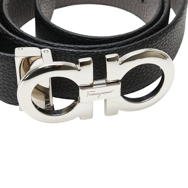 サルヴァトーレフェラガモ ガンチーニ リバーシブル ベルト ブラック グレー レザー メンズ Salvatore Ferragamo 【中古】