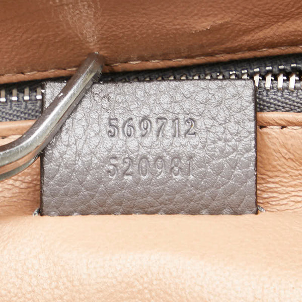 グッチ ズゥミ スモール ハンドバッグ ショルダーバッグ 2WAY 569712 グレー レザー レディース GUCCI 【中古】