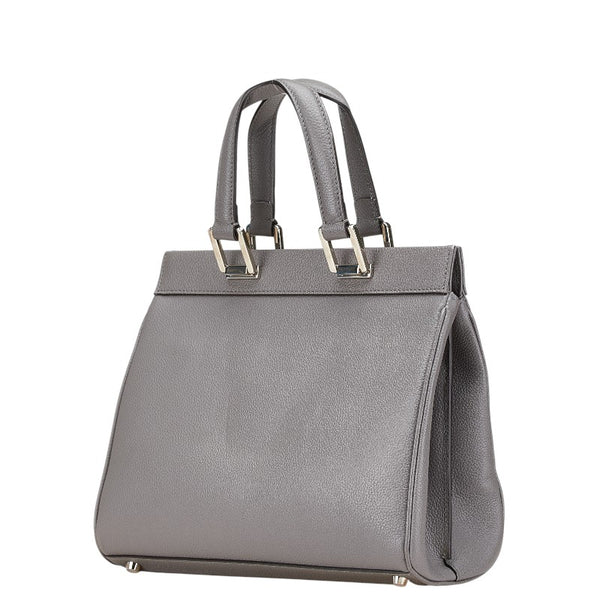 グッチ ズゥミ スモール ハンドバッグ ショルダーバッグ 2WAY 569712 グレー レザー レディース GUCCI 【中古】
