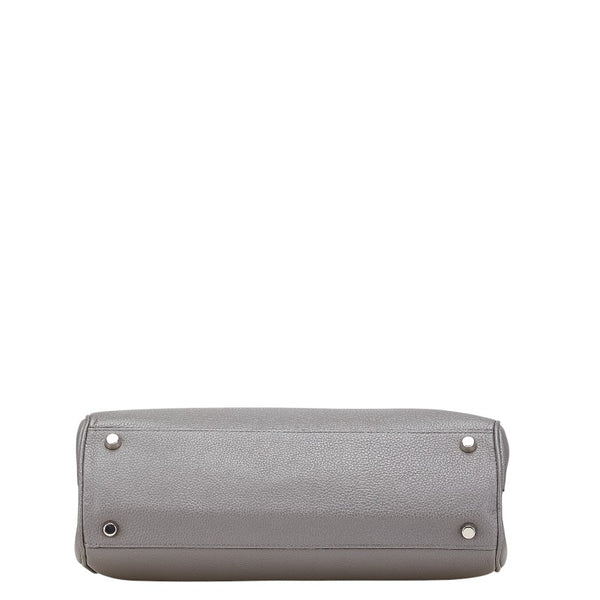 グッチ ズゥミ スモール ハンドバッグ ショルダーバッグ 2WAY 569712 グレー レザー レディース GUCCI 【中古】