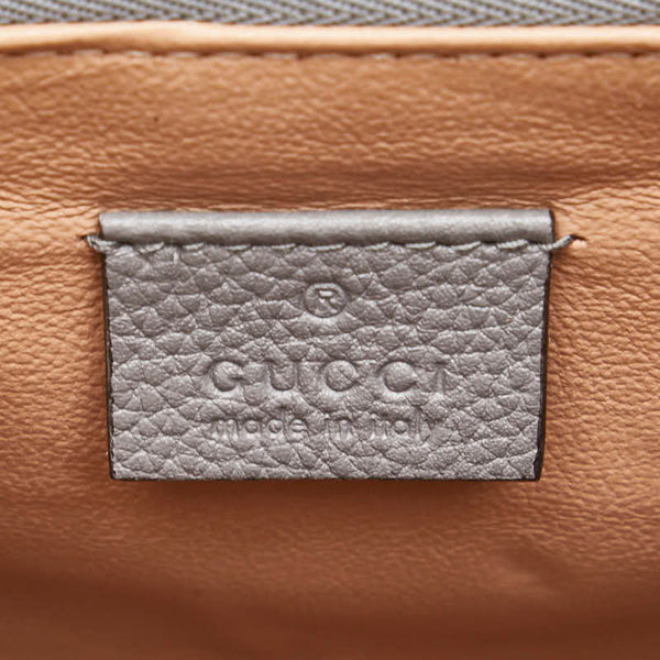 グッチ ズゥミ スモール ハンドバッグ ショルダーバッグ 2WAY 569712 グレー レザー レディース GUCCI 【中古】