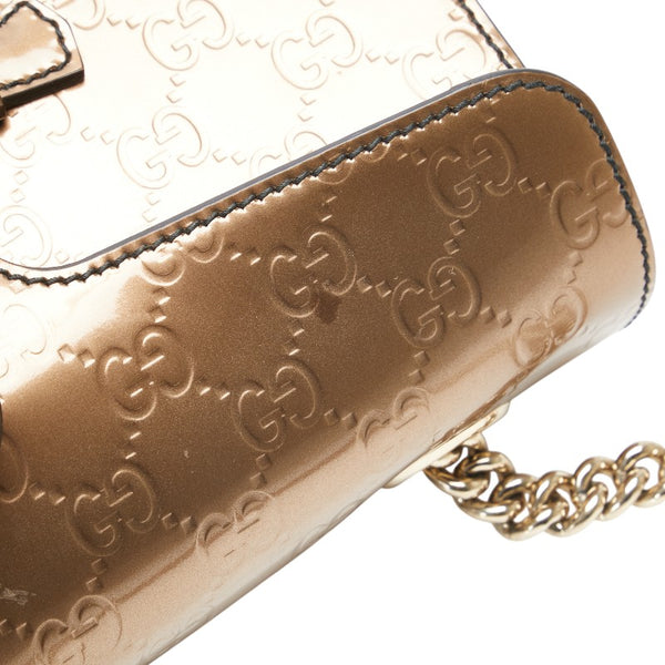 グッチ グッチシマ エミリー チェーン ワンショルダーバッグ 295402 ブラウン ゴールド レザー レディース GUCCI 【中古】