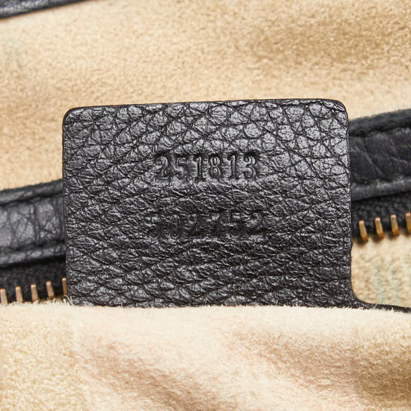グッチ ダブルG ハンドバッグ ボストンバッグ 251813 ブラック レザー レディース GUCCI 【中古】
