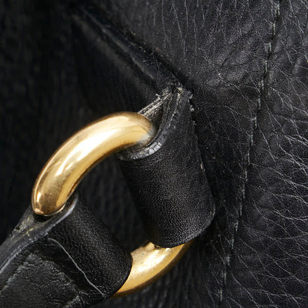 グッチ ダブルG ハンドバッグ ボストンバッグ 251813 ブラック レザー レディース GUCCI 【中古】