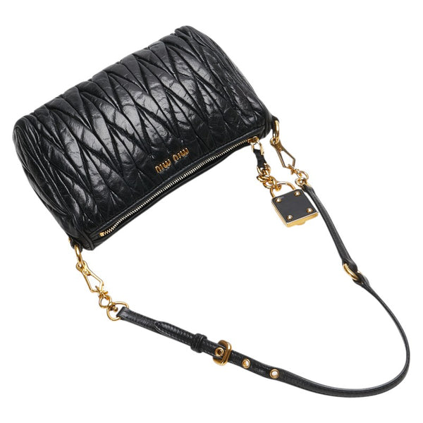 ミュウミュウ マテラッセ ハンドバッグ ショルダーバッグ 5N1521 ブラック レザー レディース MIUMIU 【中古】