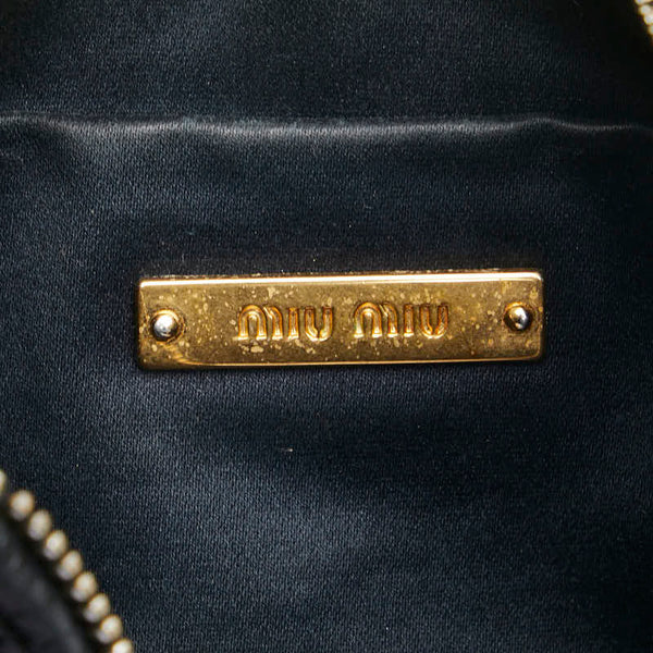 ミュウミュウ マテラッセ ハンドバッグ ショルダーバッグ 5N1521 ブラック レザー レディース MIUMIU 【中古】