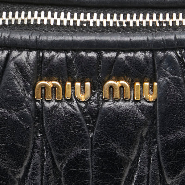 ミュウミュウ マテラッセ ハンドバッグ ショルダーバッグ 5N1521 ブラック レザー レディース MIUMIU 【中古】