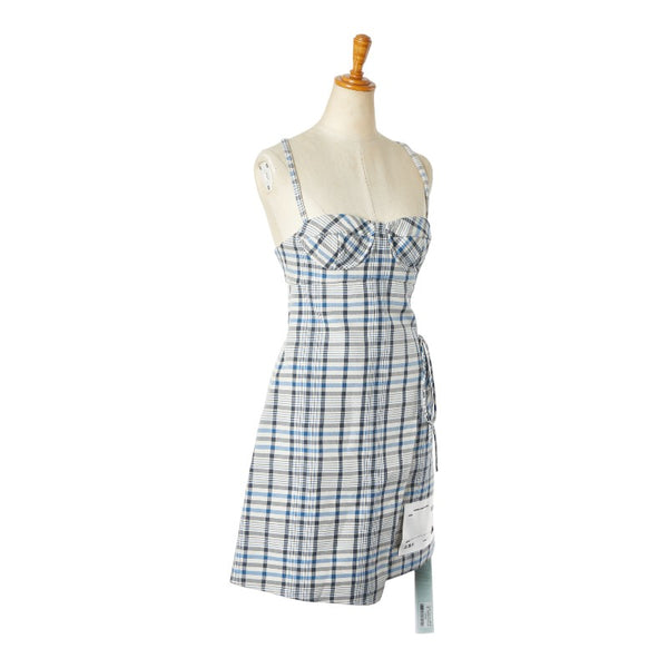 オフホワイト タータンチェック ワンピース ドレス サイズ：38 ホワイト マルチカラー コットン レディース OFF-WHITE 【中古】