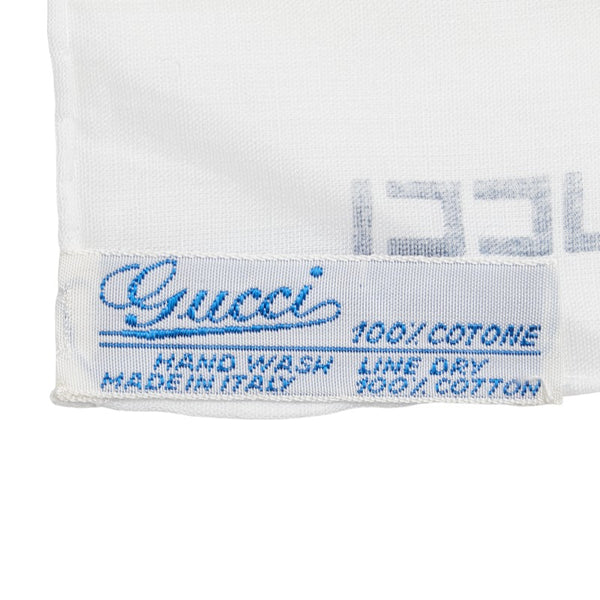 グッチ キノコ スカーフ ハンカチ ホワイト マルチカラー コットン レディース GUCCI 【中古】