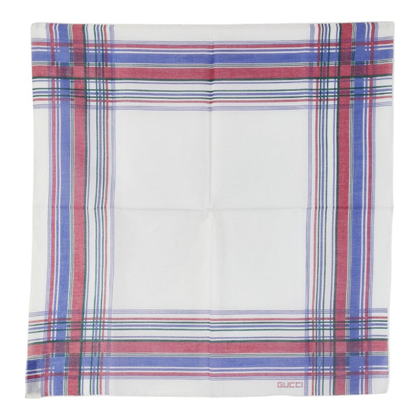 グッチ スカーフ ハンカチ ホワイト マルチカラー コットン レディース GUCCI 【中古】