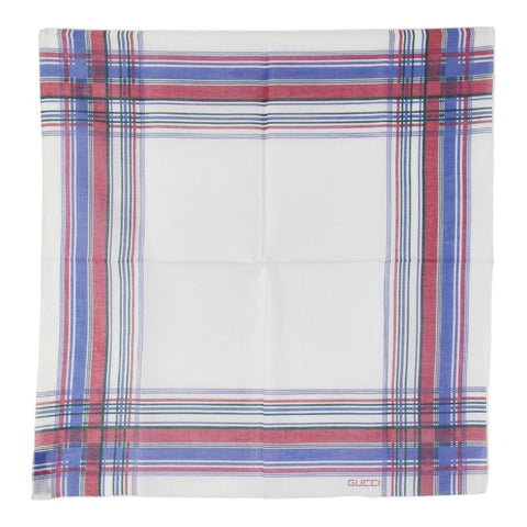 グッチ スカーフ ハンカチ ホワイト マルチカラー コットン レディース GUCCI 【中古】