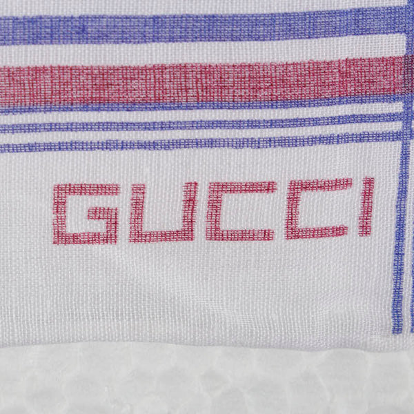 グッチ スカーフ ハンカチ ホワイト マルチカラー コットン レディース GUCCI 【中古】