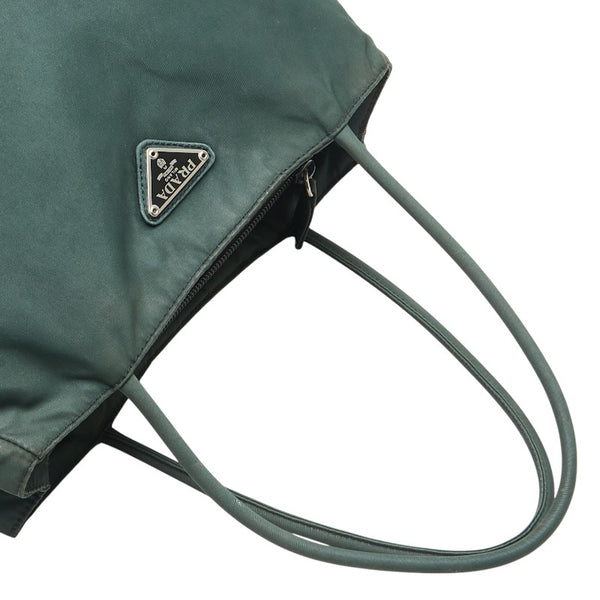 プラダ 三角ロゴプレート トートバッグ グリーン ナイロン レディース PRADA 【中古】