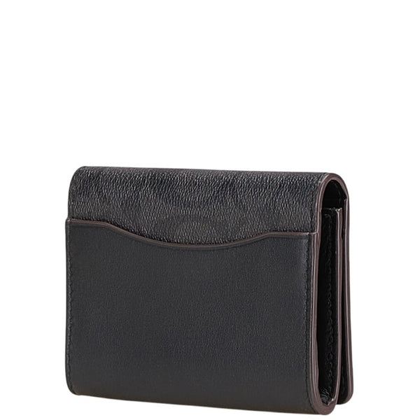 コーチ シグネチャー 名刺入れ ブラック PVC レザー レディース COACH 【中古】