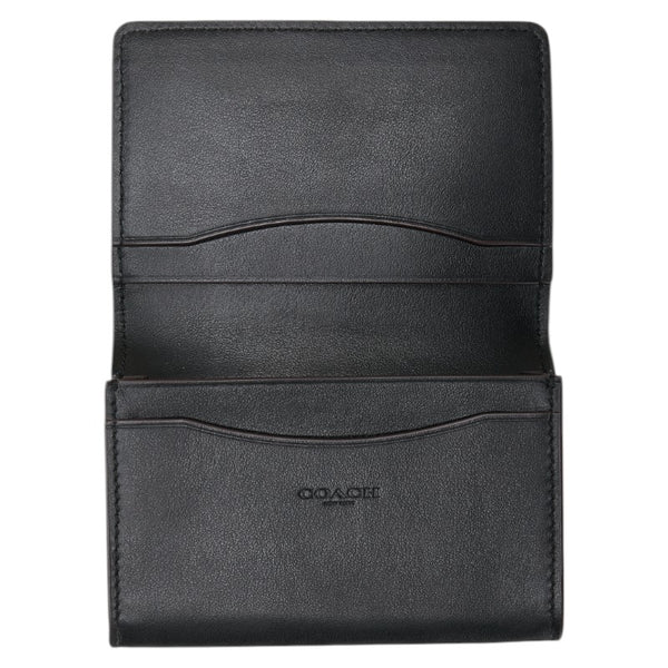 コーチ シグネチャー 名刺入れ ブラック PVC レザー レディース COACH 【中古】