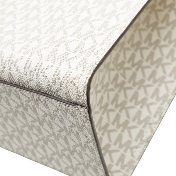 マイケルコース シグネチャー ハンドバッグ トートバッグ 35T0GY9T3B ホワイト ブラウン PVC レザー レディース Michael Kors 【中古】
