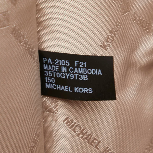 マイケルコース シグネチャー ハンドバッグ トートバッグ 35T0GY9T3B ホワイト ブラウン PVC レザー レディース Michael Kors 【中古】