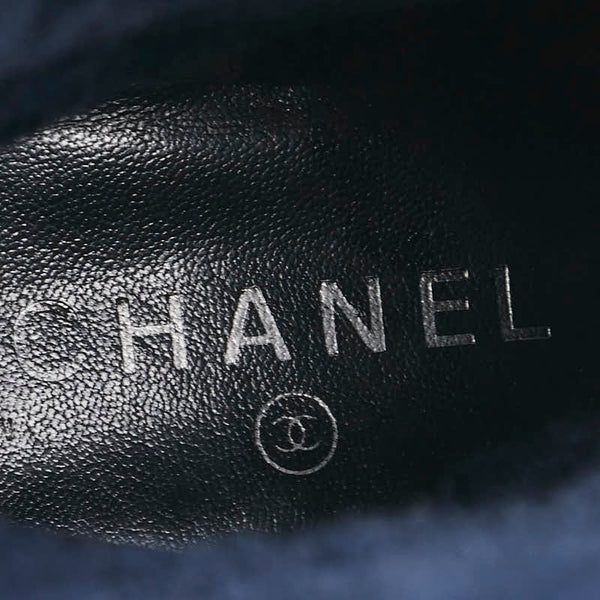 シャネル ココマーク キルティング ブーツ サイズ：35 1/2 C ブラウン ブラック ムートン パテントレザー レディース CHANEL 【中古】