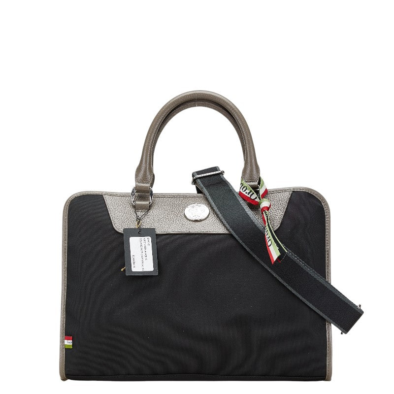 オロビアンコ ビジネスバッグ ショルダーバッグ 2WAY ブラック グレージュ ナイロン レザー メンズ Orobianco 【中古】