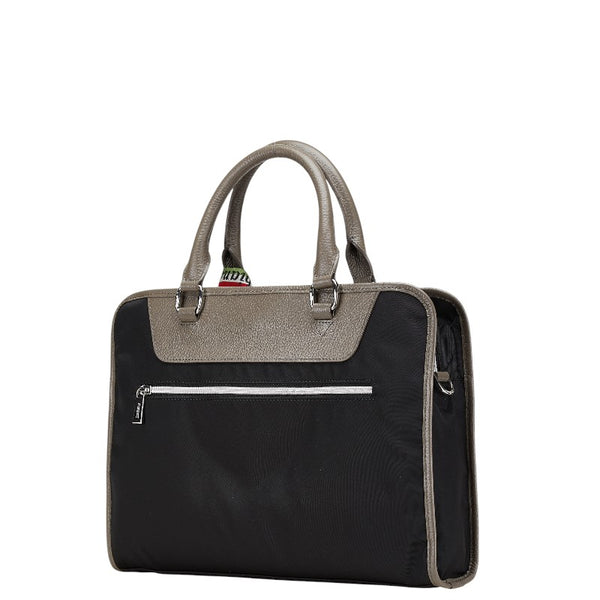 オロビアンコ ビジネスバッグ ショルダーバッグ 2WAY ブラック グレージュ ナイロン レザー メンズ Orobianco 【中古】