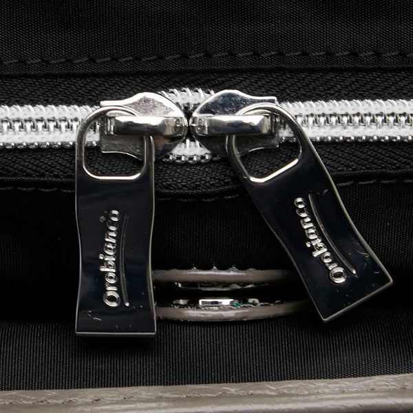 オロビアンコ ビジネスバッグ ショルダーバッグ 2WAY ブラック グレージュ ナイロン レザー メンズ Orobianco 【中古】