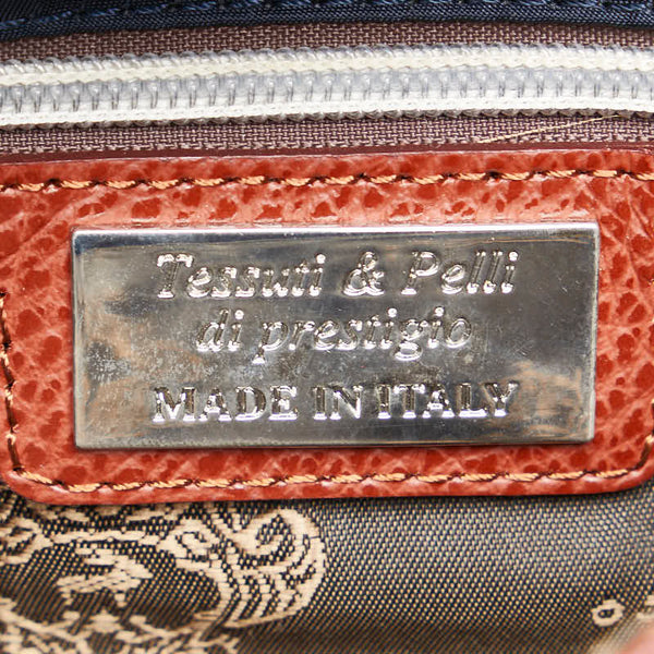 オロビアンコ 斜め掛け ショルダーバッグ ネイビー ブラウン ベージュ ナイロン レザー メンズ Orobianco 【中古】