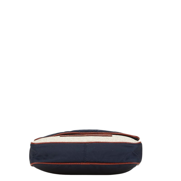 オロビアンコ 斜め掛け ショルダーバッグ ネイビー ブラウン ベージュ ナイロン レザー メンズ Orobianco 【中古】