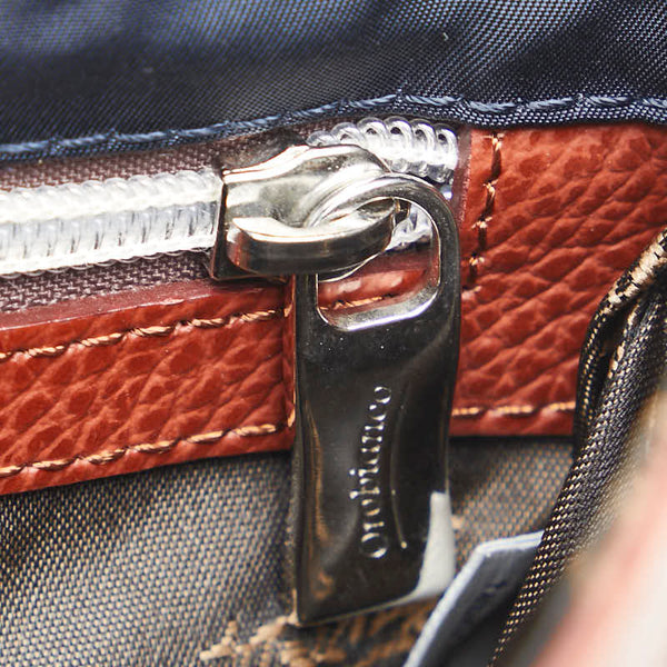 オロビアンコ 斜め掛け ショルダーバッグ ネイビー ブラウン ベージュ ナイロン レザー メンズ Orobianco 【中古】