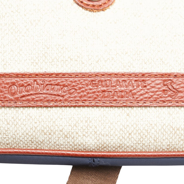 オロビアンコ 斜め掛け ショルダーバッグ ネイビー ブラウン ベージュ ナイロン レザー メンズ Orobianco 【中古】