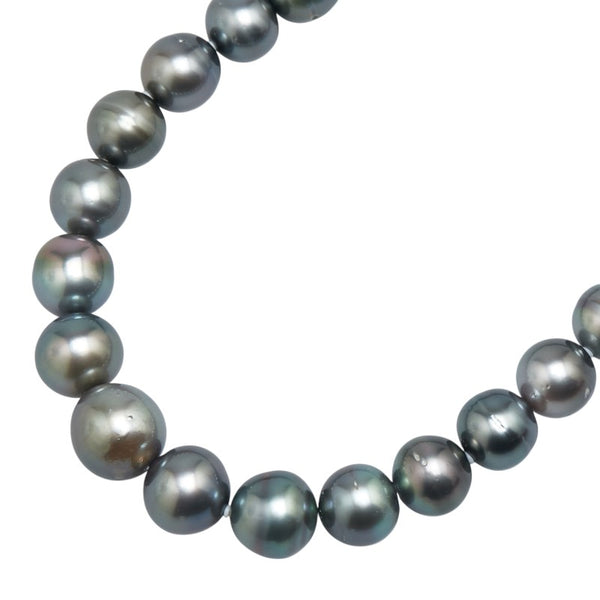 Silver 黒蝶真珠10.6～14.5mm パール ネックレス レディース 【中古】