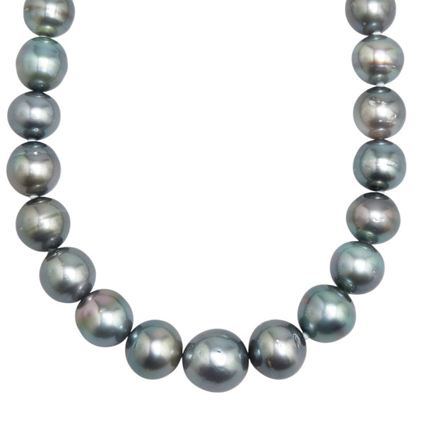 Silver 黒蝶真珠10.6～14.5mm パール ネックレス レディース 【中古】