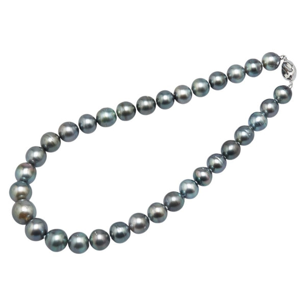 Silver 黒蝶真珠10.6～14.5mm パール ネックレス レディース 【中古】
