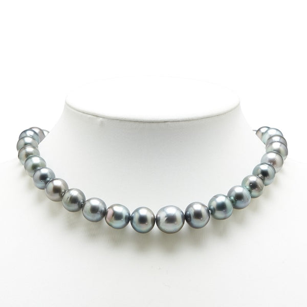 Silver 黒蝶真珠10.6～14.5mm パール ネックレス レディース 【中古】