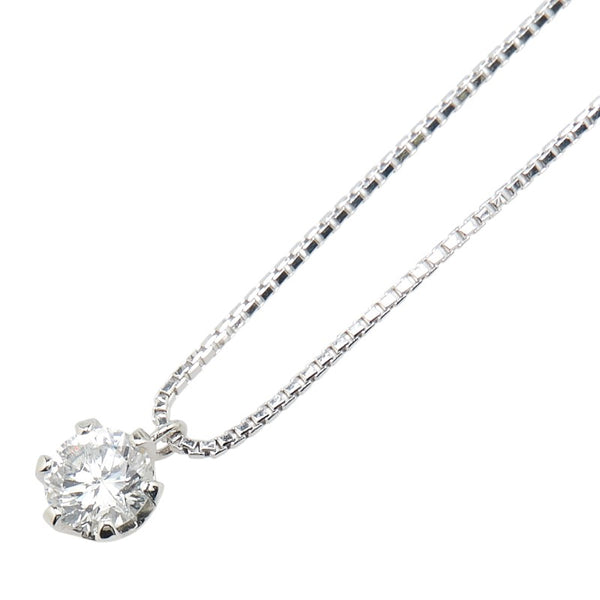 Pt900 プラチナ Pt850 プラチナ ダイヤ0.785ct プチ ネックレス レディース 【中古】