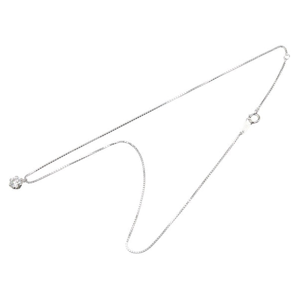 Pt900 プラチナ Pt850 プラチナ ダイヤ0.785ct プチ ネックレス レディース 【中古】