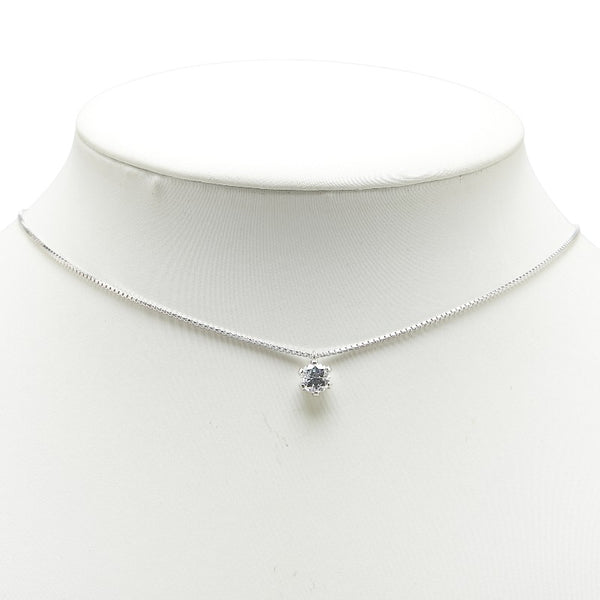 Pt900 プラチナ Pt850 プラチナ ダイヤ0.785ct プチ ネックレス レディース 【中古】
