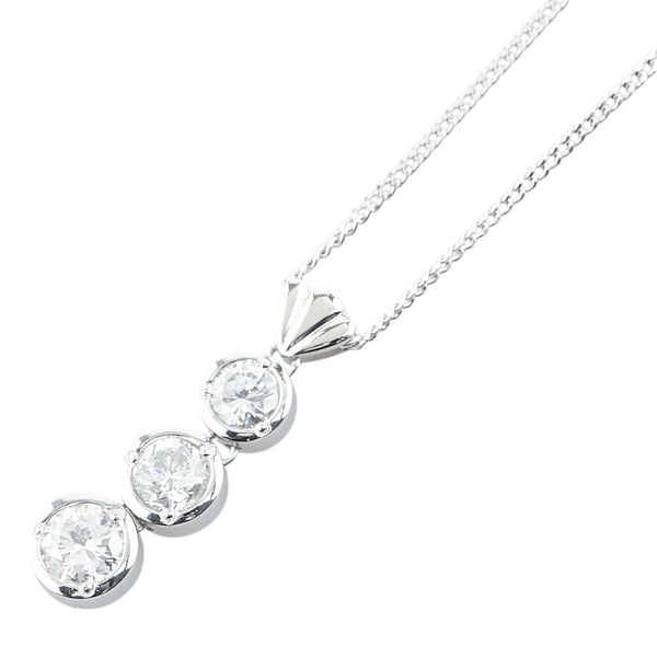 Pt900 プラチナ Pt850 プラチナ ダイヤ1.02ct ペンダントネックレス レディース 【中古】