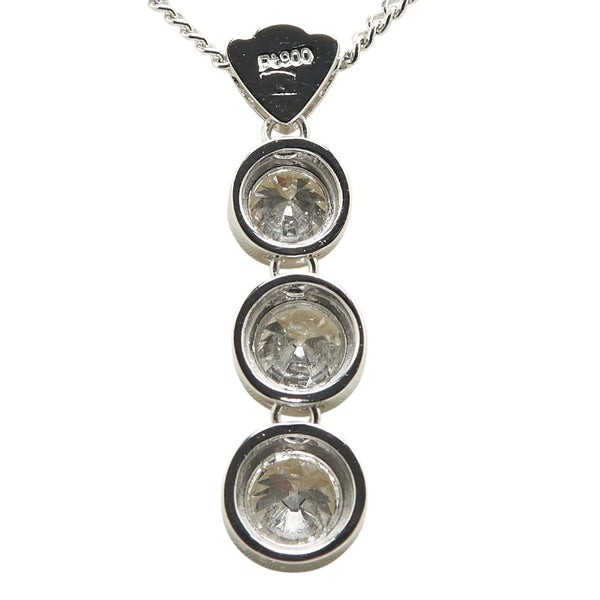 Pt900 プラチナ Pt850 プラチナ ダイヤ1.02ct ペンダントネックレス レディース 【中古】