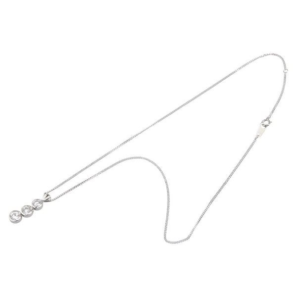 Pt900 プラチナ Pt850 プラチナ ダイヤ1.02ct ペンダントネックレス レディース 【中古】