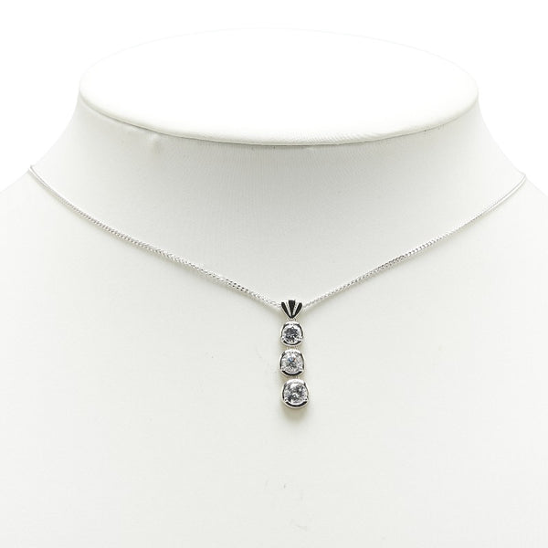 Pt900 プラチナ Pt850 プラチナ ダイヤ1.02ct ペンダントネックレス レディース 【中古】